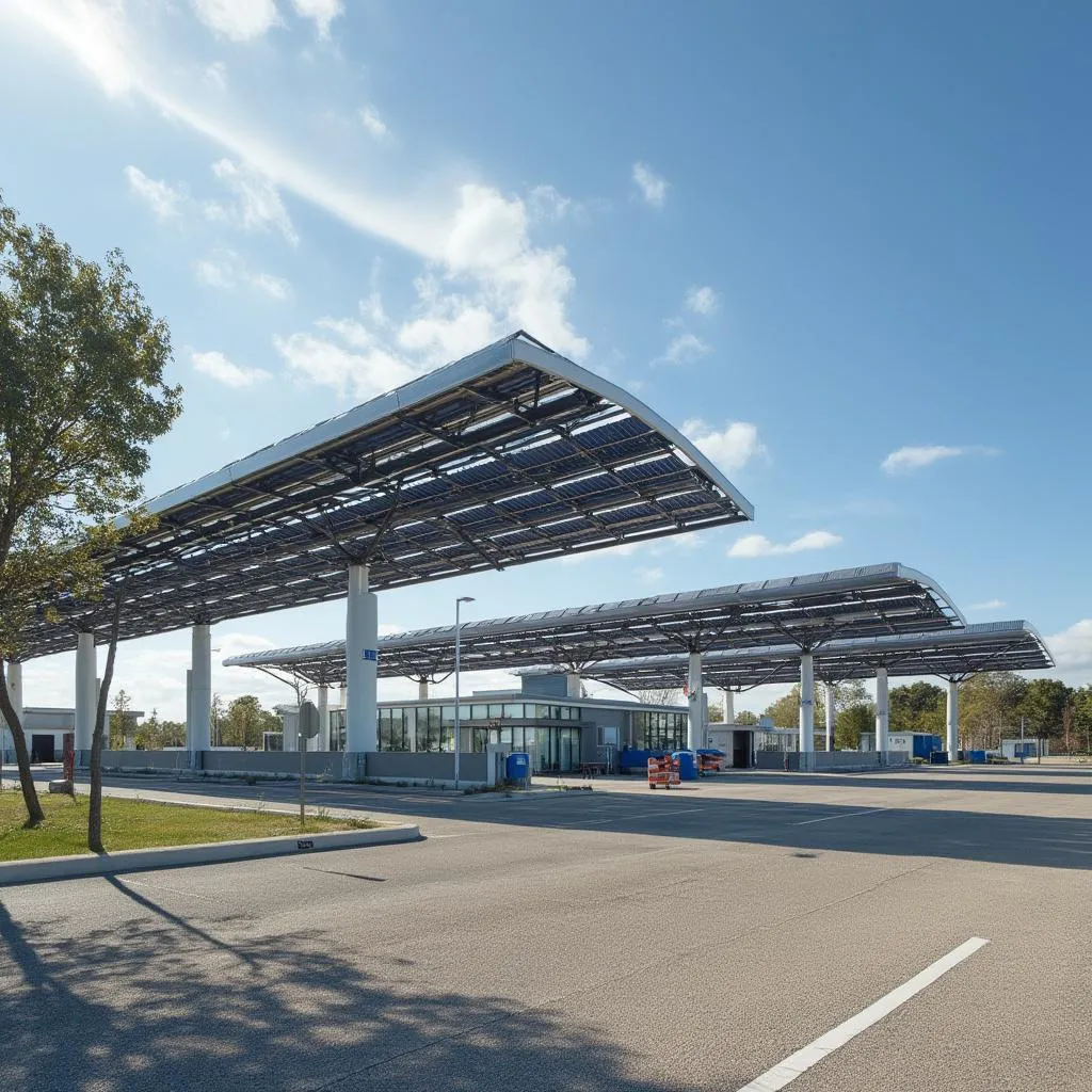 Estación YPF con paneles solares