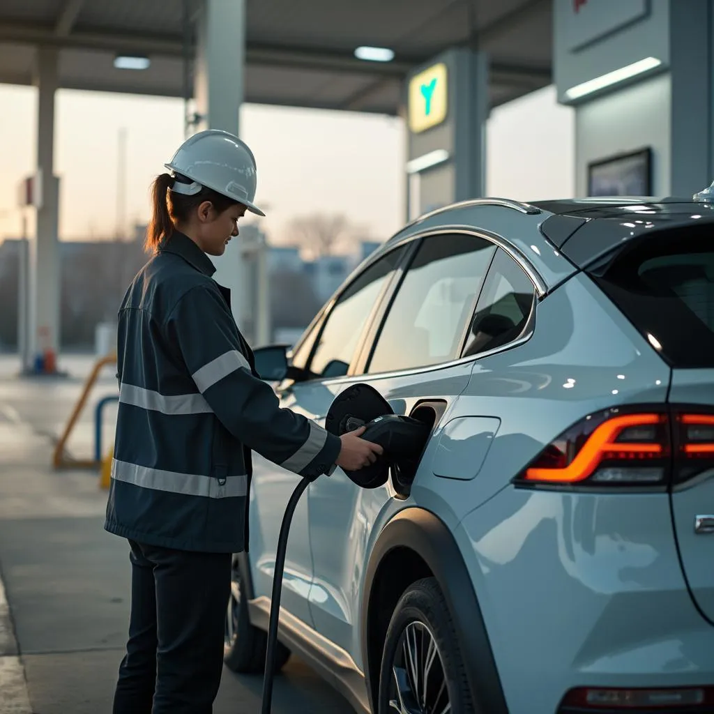 Carga de vehículo eléctrico en YPF